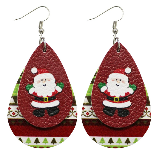 Double Decker Santa Clause Earrings