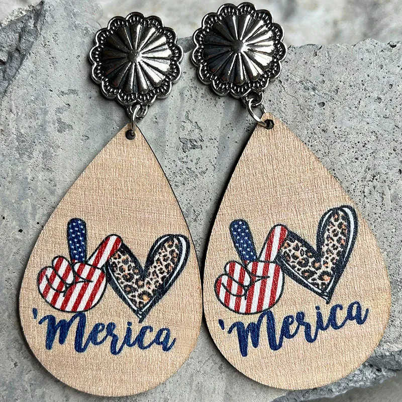 4th of July Tear Drop 'Merica Earrings