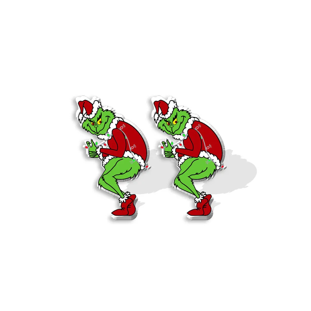 Sneaky Grinch Christmas Studs