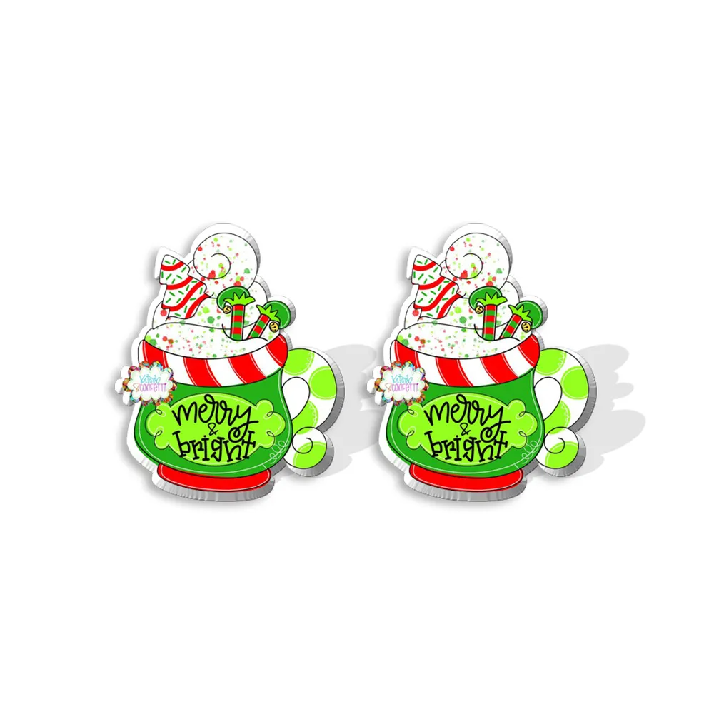 Merry Bright hot cocoa stud earrings