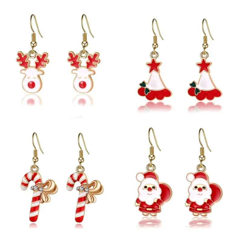 Petite Candy Cane Dangling Earrings