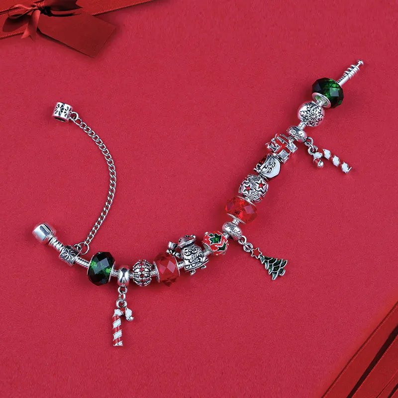 Metal Center Bells Bead Christmas Bracelet