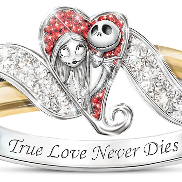 Jack and Sally Rhinestone Ring